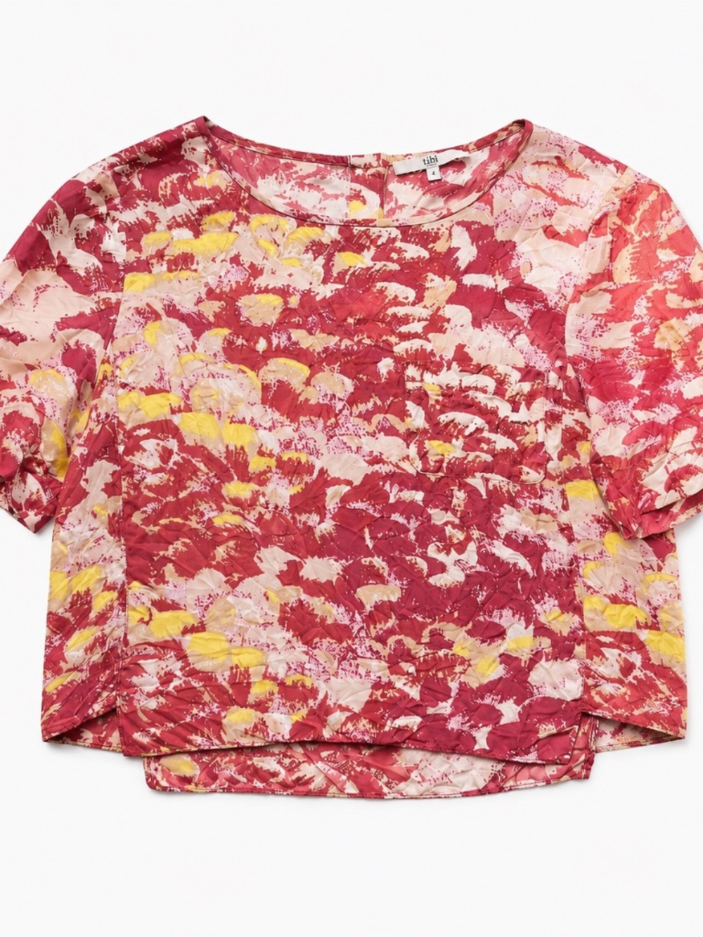 Tibi Silk Abstract Floral Crop | Size 4
